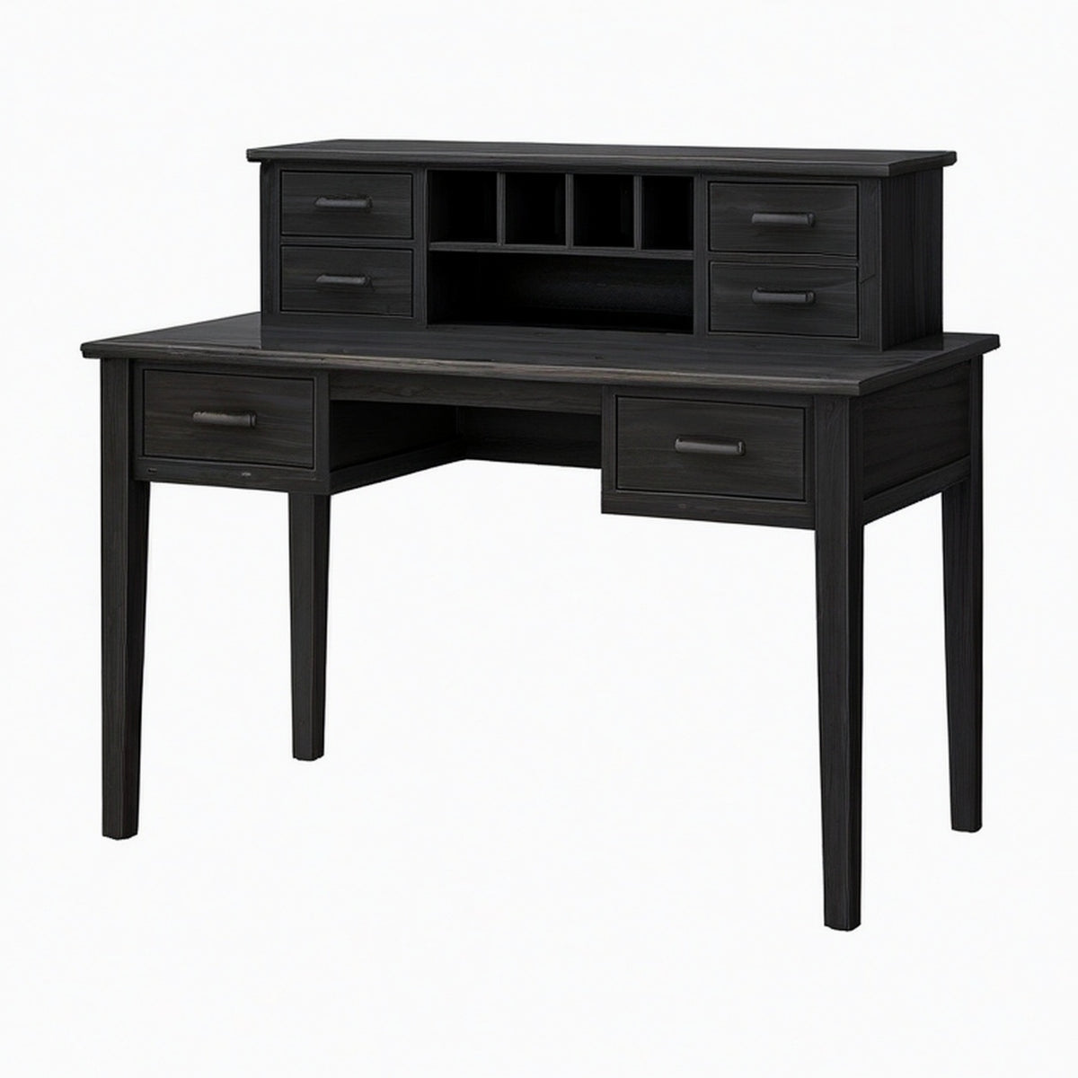 Bureau avec rangement 150 x 70 x 105 cm en bois noir style classique