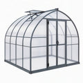 Serre de jardin 190 x 190 x 195 cm en aluminium noir et polycarbonate avec toit ouvrant