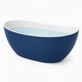 Baignoire îlot ovale 170 x 75 cm en acrylique bleu marine et blanc - style contemporain