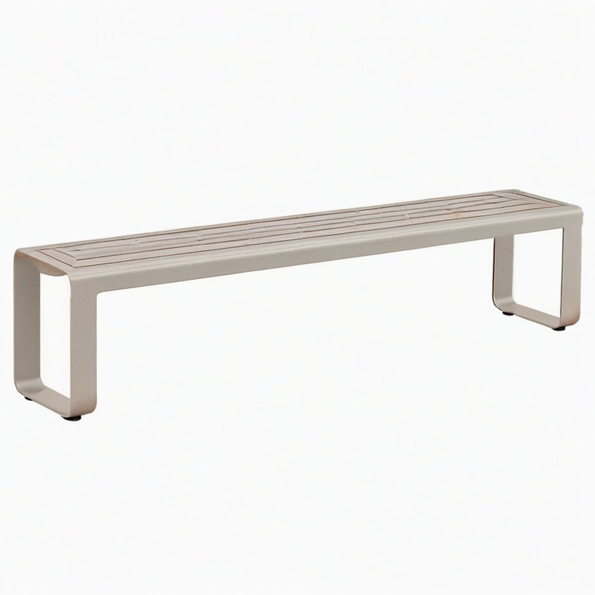 Banc de jardin 180 x 40 x 45 cm en aluminium taupe style contemporain